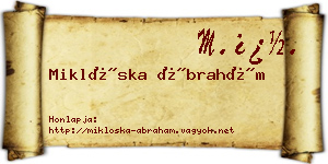 Miklóska Ábrahám névjegykártya